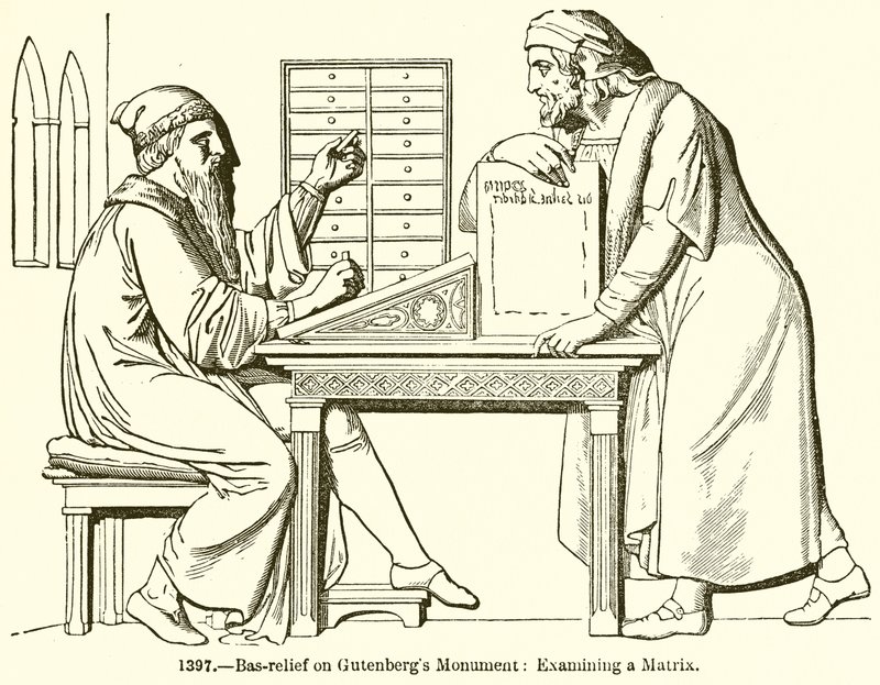 Baixo-relevo no Monumento a Gutenberg: Examinando uma Matriz de English School