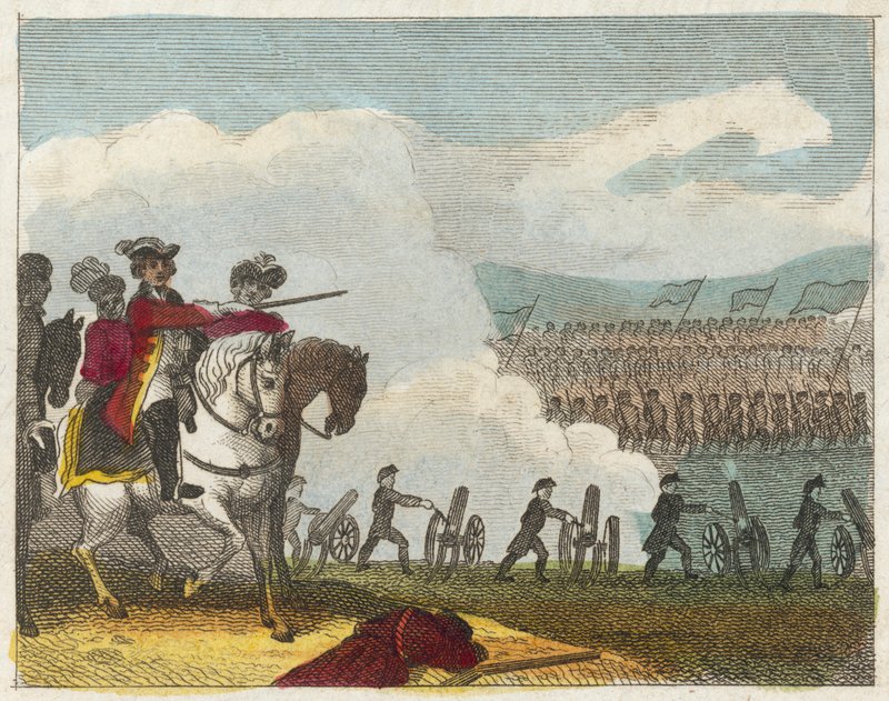 Batalha de Culloden (gravura a cores) de English School