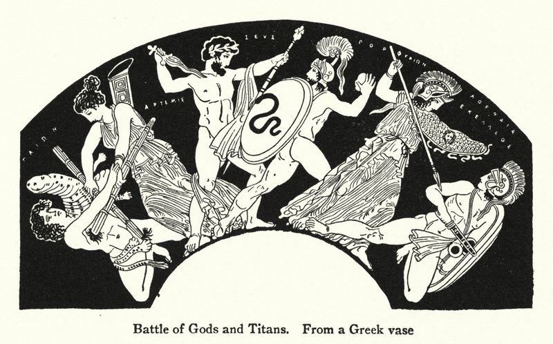 Batalha de Deuses e Titãs (litografia) de English School