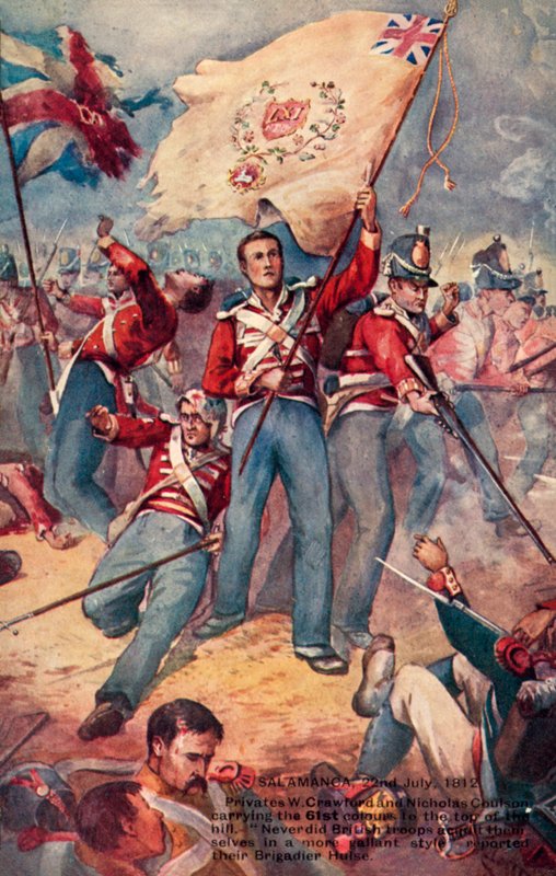 Batalha de Salamanca, 22 de julho de 1812 (litografia a cores) de English School