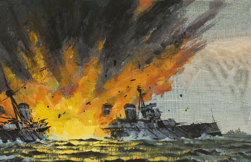 Battleship sendo afundado de English School