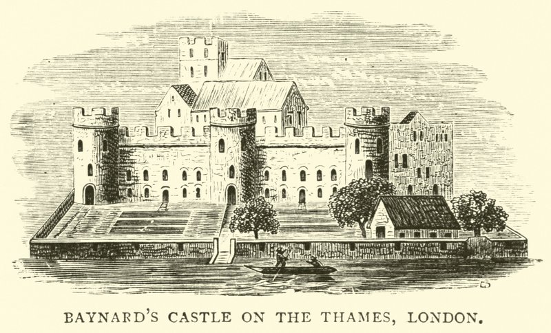Castelo de Baynards no Tamisa, Londres de English School