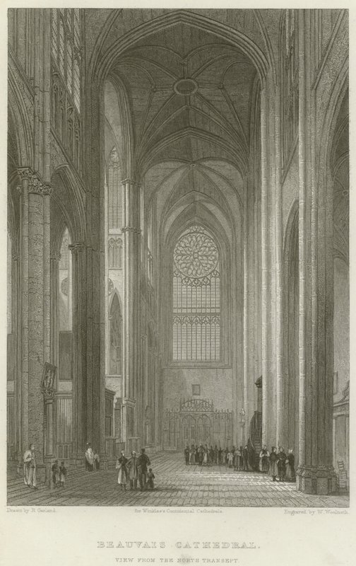 Catedral de Beauvais, Vista do Transepto Norte (gravura) de English School