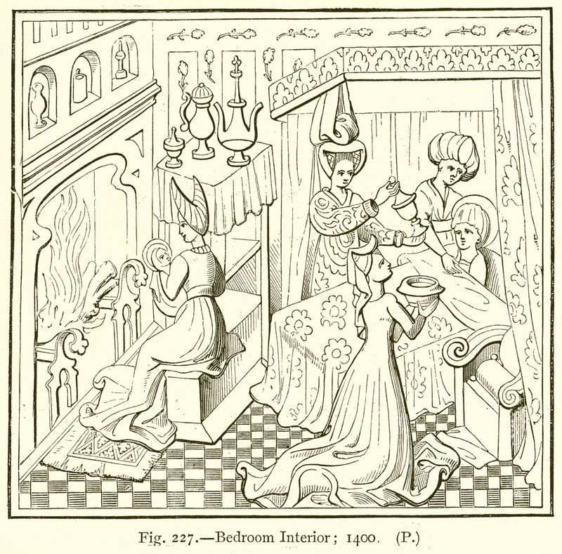 Interior do quarto; 1400 de English School