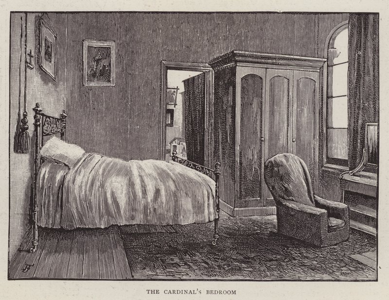 Quarto de Henry Edward Manning, cardeal católico inglês e arcebispo de Westminster (litho) de English School