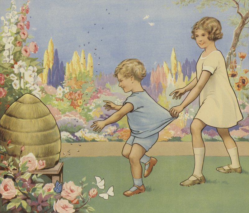 Colmeia em um jardim (cor litho) de English School