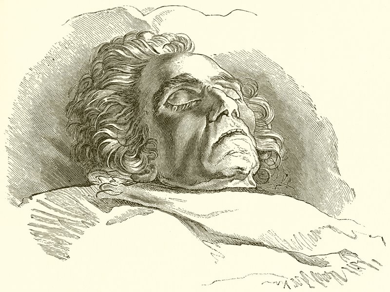 Beethoven no seu leito de morte de English School