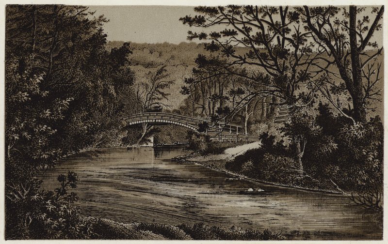 Ponte do Mendigo, perto de Whitby (litho) de English School
