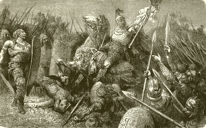 Belisário lidera o exército romano contra os godos de English School
