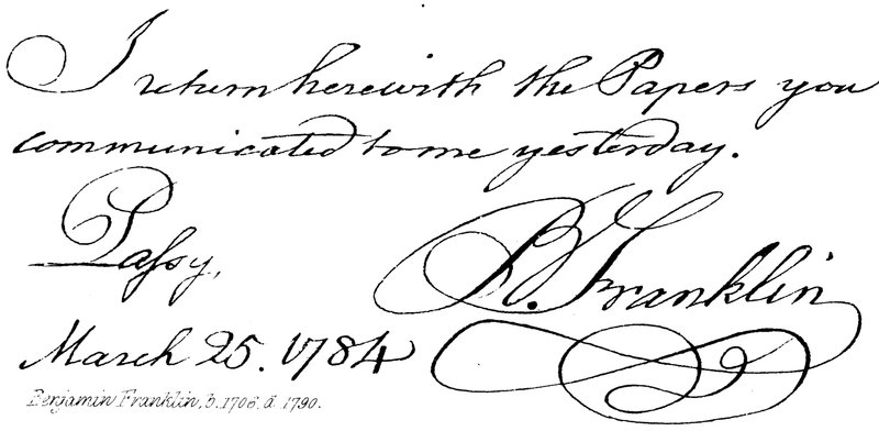 Benjamin Franklin, b 1706, d 1790 de English School