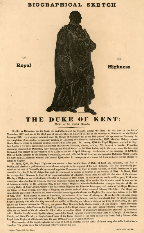 Esboço biográfico de Sua Alteza Real o Duque de Kent, pai de sua atual Majestade de English School