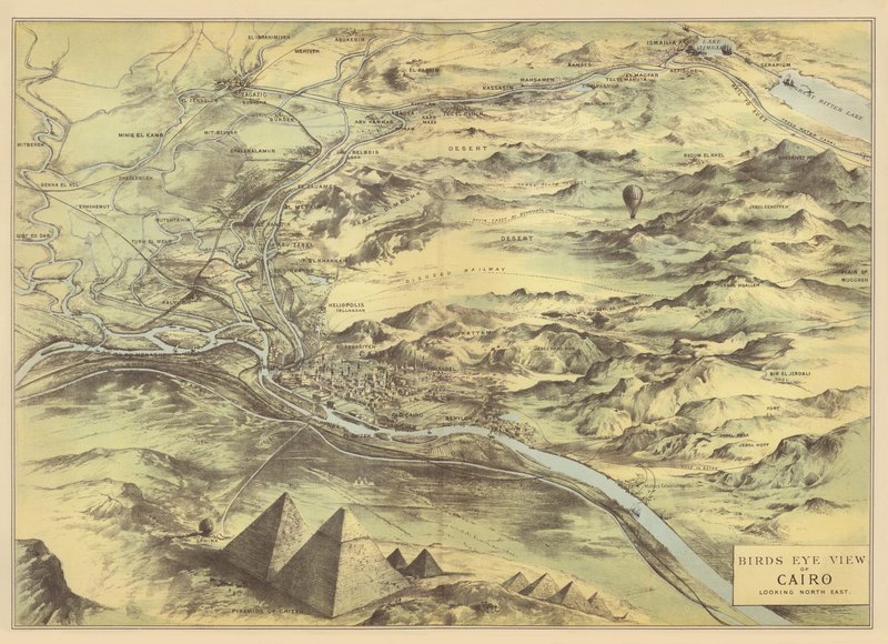 Vista Olhos de Aves do Cairo (chromolitho) de English School