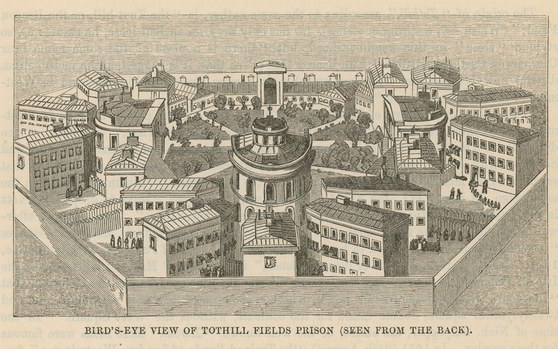 Pássaros olho vista da prisão de campos de Tothill de English School