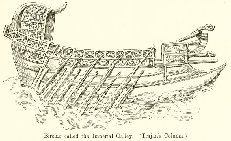 Bireme chamou a galera imperial. (Coluna de Trajans) de English School