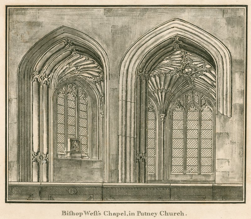 Capela do Bispo Wests, Igreja de Putney, Londres de English School