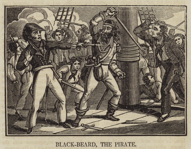 Barba negra, o Pirata (gravura) de English School