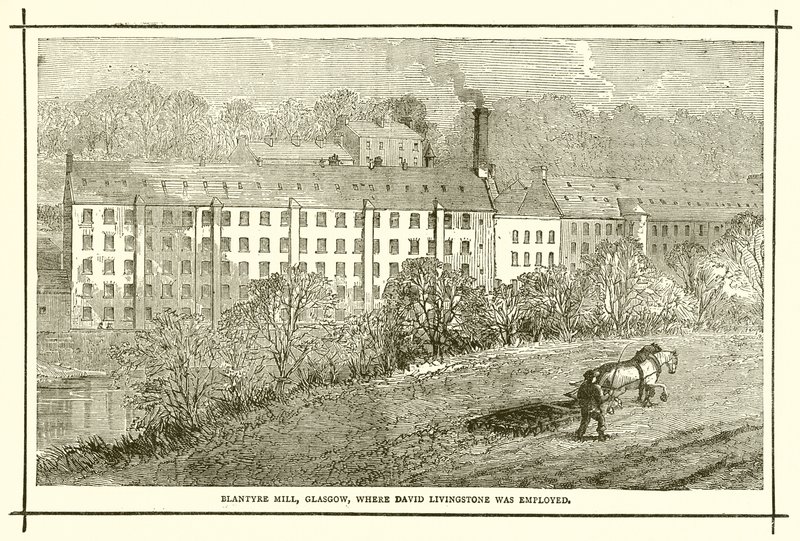 Blantyre Mill, Glasgow, onde David Livingstone foi empregado de English School