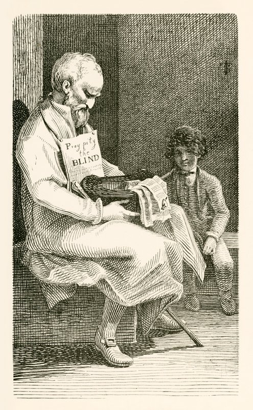 Homem cego, que nunca provou gin em sua vida de English School