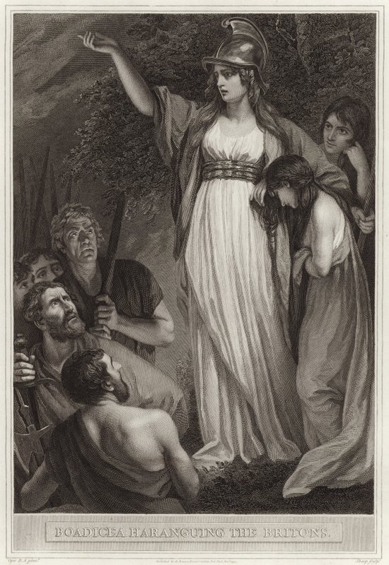 Boadicea arengando os bretões de English School