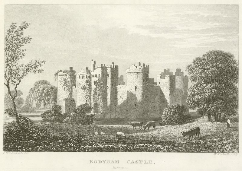 Bodyham Castle, Sussex (gravura) de English School