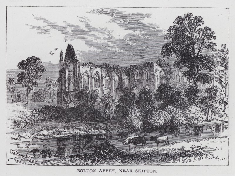 Abadia de Bolton, perto de Skipton (gravura) de English School