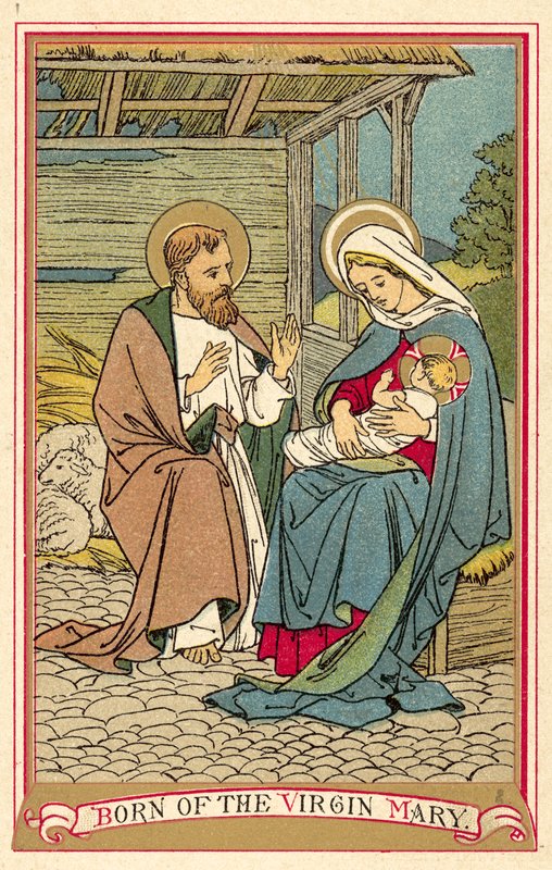 Nascido da Virgem Maria (cor litho) de English School