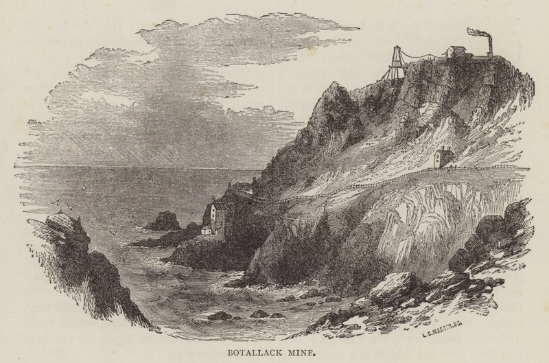 Mina de Botallack (gravura) de English School