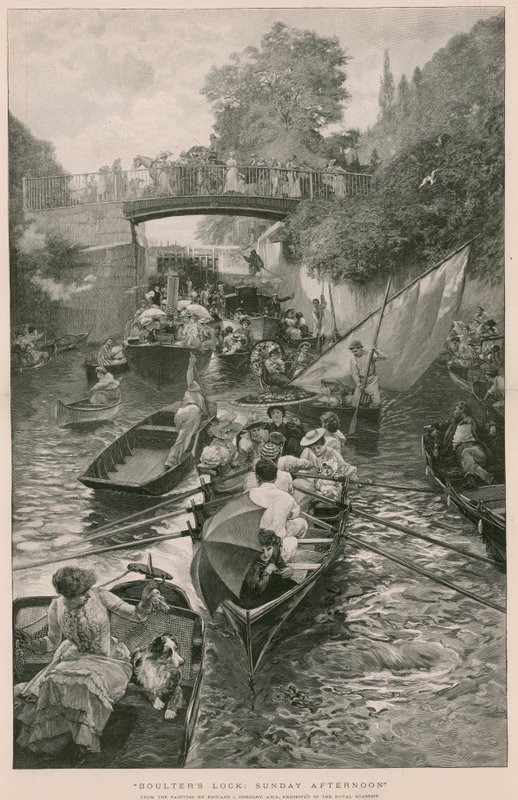 Boulters Lock: Domingo à tarde, de uma pintura de Edward J Gregory de English School