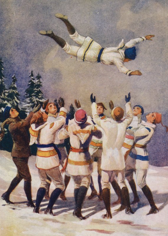 Bouncing, um esporte de inverno canadense (lito colorido) de English School