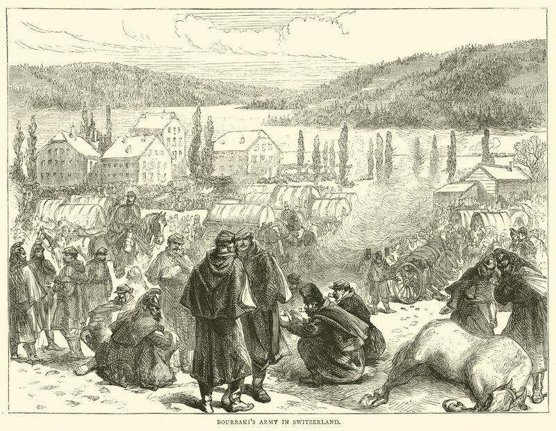 Exército Bourbakis na Suíça, fevereiro de 1871 de English School