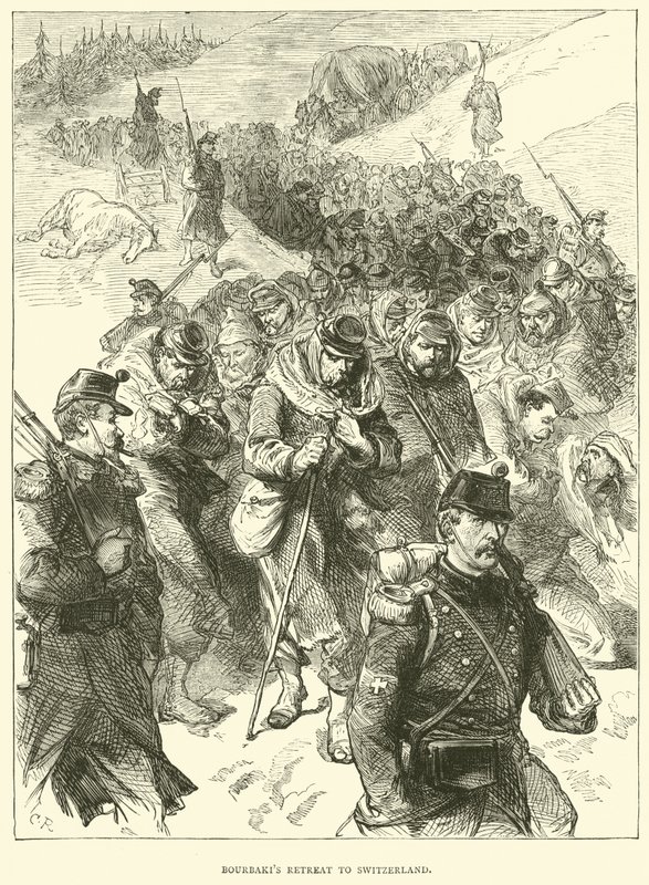 Bourbakis se refugiam na Suíça em janeiro de 1871 de English School