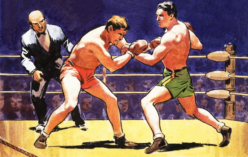 Combate de boxe de English School