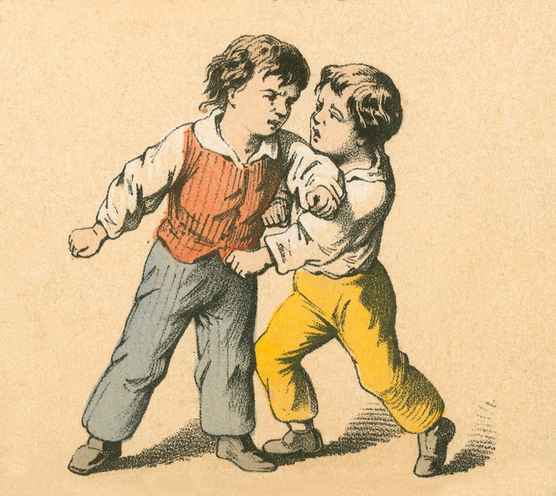 Meninos brigando de English School