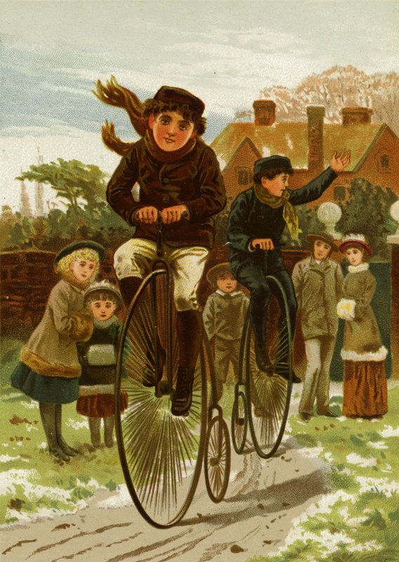 Meninos em bicicletas de English School
