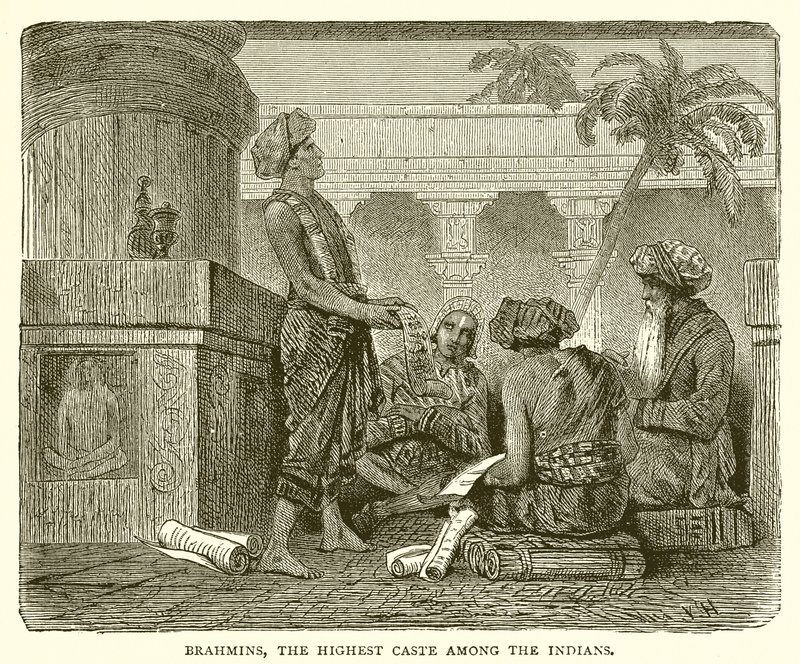 Brahmins, a mais alta casta entre os índios de English School