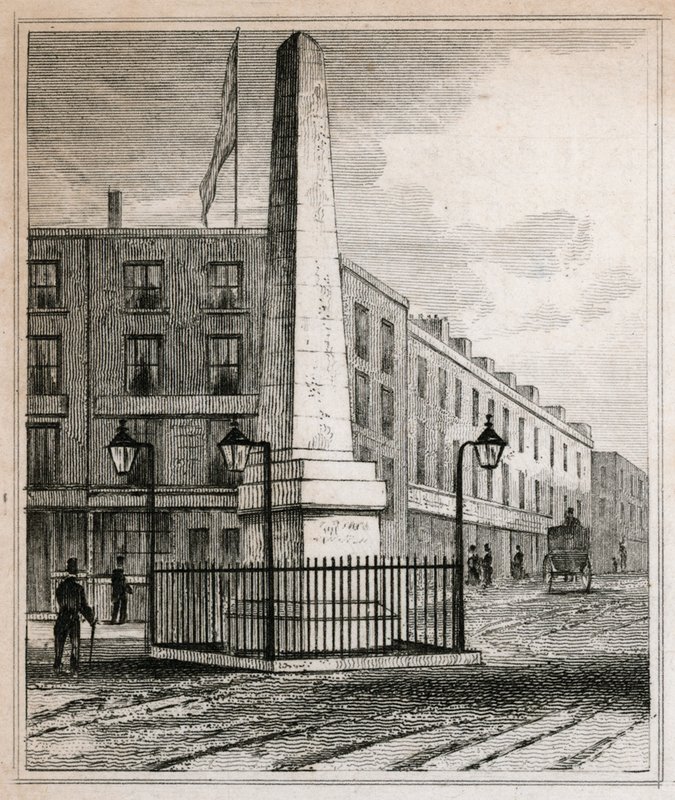 Obelisco de bronze de Crosbys de English School