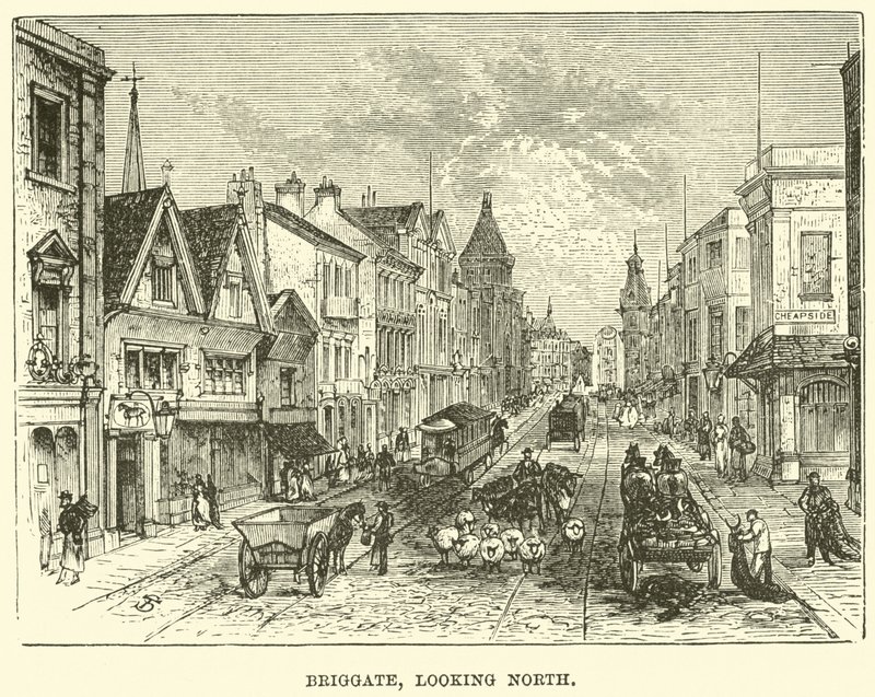 Briggate, olhando para o norte de English School