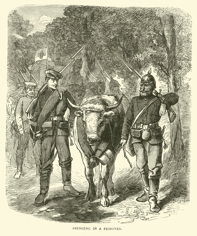 Trazendo um prisioneiro, setembro de 1870 de English School
