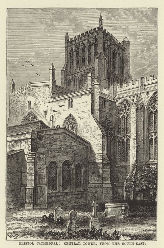 Catedral de Bristol, torre central, do sudeste de English School