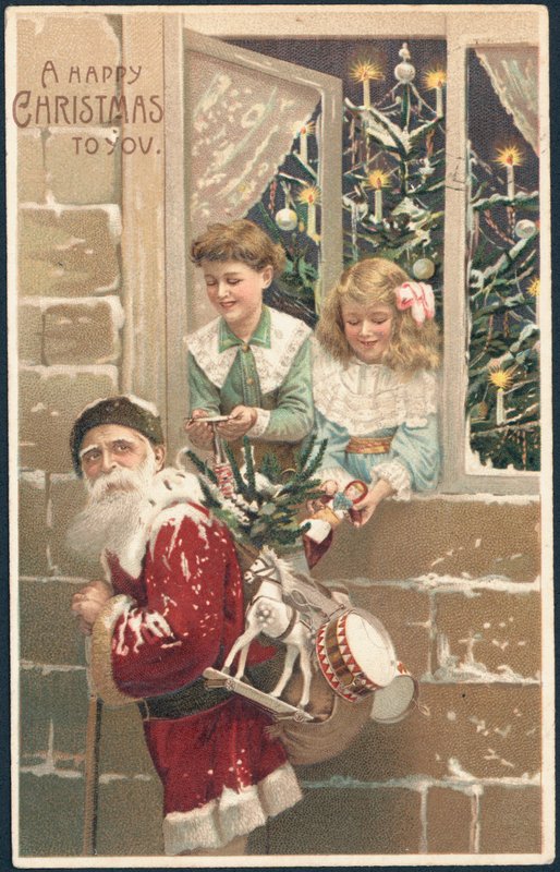 Cartão de Natal britânico de English School