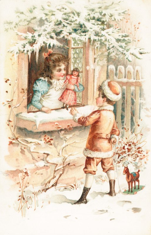 Cartão de Natal britânico de English School