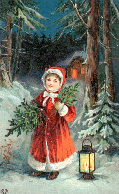 Cartão de Natal britânico de English School