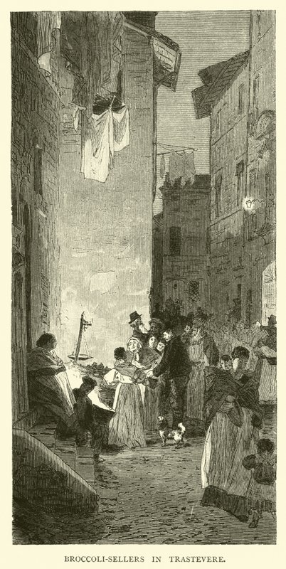 Vendedores de brócolis em Trastevere de English School