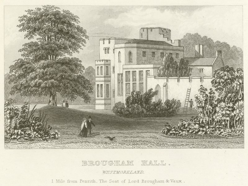 Brougham Hall, Westmoreland (gravura) de English School