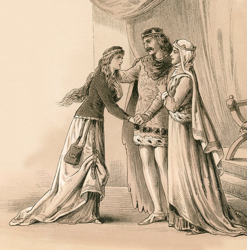 A esposa e filha de Bruce sendo devolvida a ele depois de Bannockburn de English School