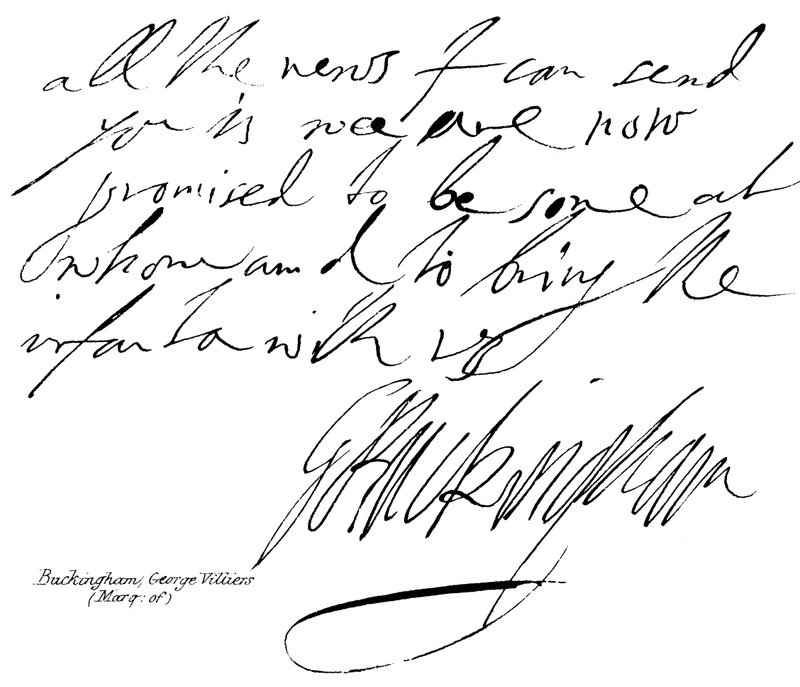 Buckingham, George Villiers (Marq: de) de English School
