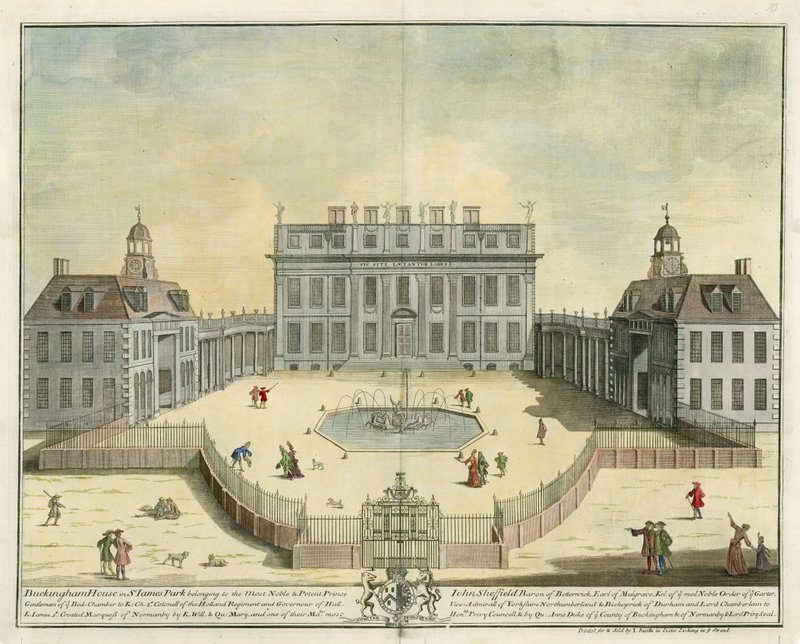 Buckingham House em St Jamess Park, Londres de English School