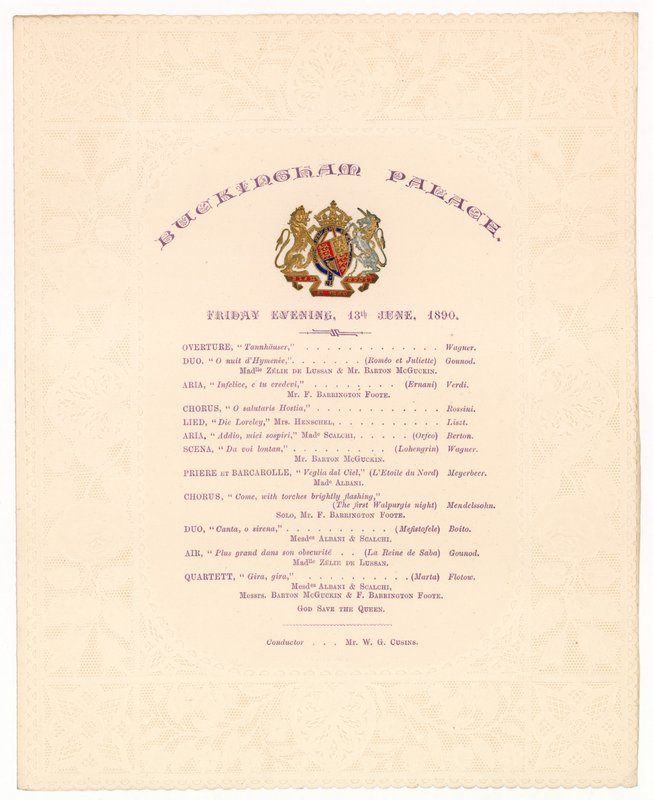 Concerto do Buckingham Palace, 13 de junho de 1890 de English School
