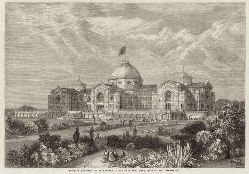 Edifício proposto para ser erguido no Alexandra Park, Muswell Hill de English School
