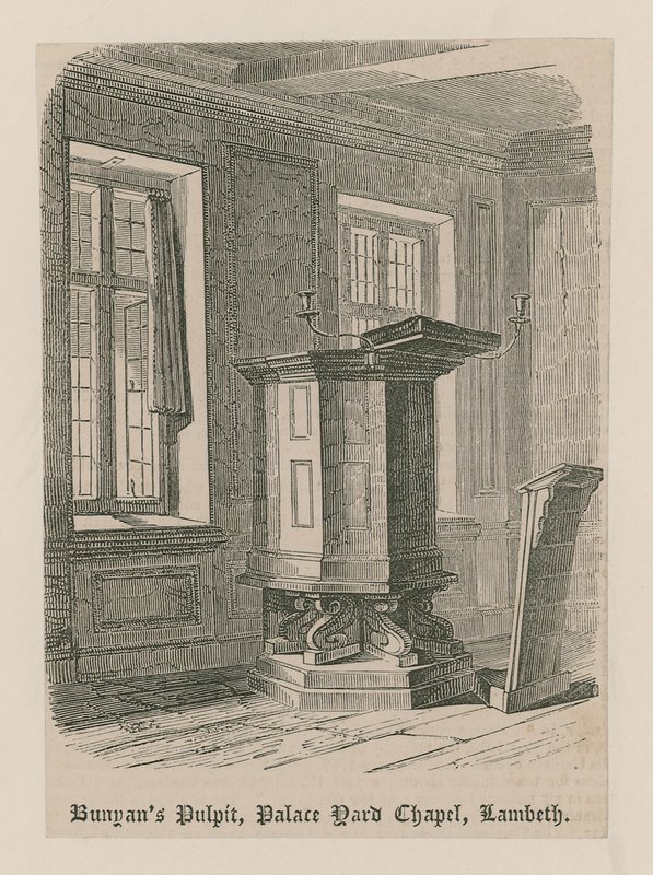 Bunyans Pulpit, Capela do Pátio do Palácio, Lambeth de English School